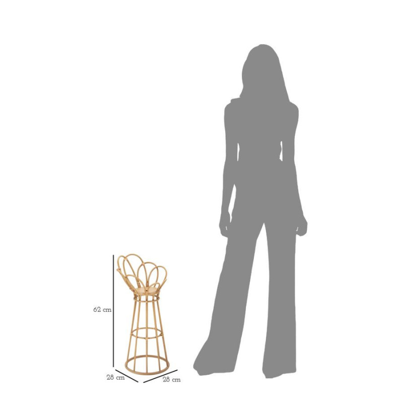 Sellette haute bohème chic Ronde Rotin Naturel Métal Panama 62 cm 