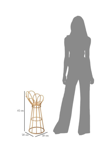 Sellette haute bohème chic Ronde Rotin Naturel Métal Panama 62 cm 