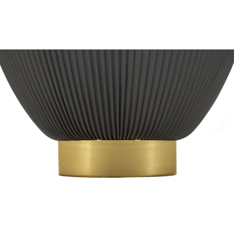 Table basse design chic Ronde Céramique Blanc Effet marbre Métal Doré Tissu Gris Elge 46 cm 