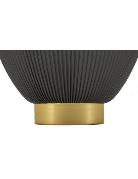 Table basse design chic Ronde Céramique Blanc Effet marbre Métal Doré Tissu Gris Elge 46 cm 