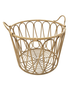 Grand Panier de rangement bohème 2 poignées Rotin Naturel Métal Panama 