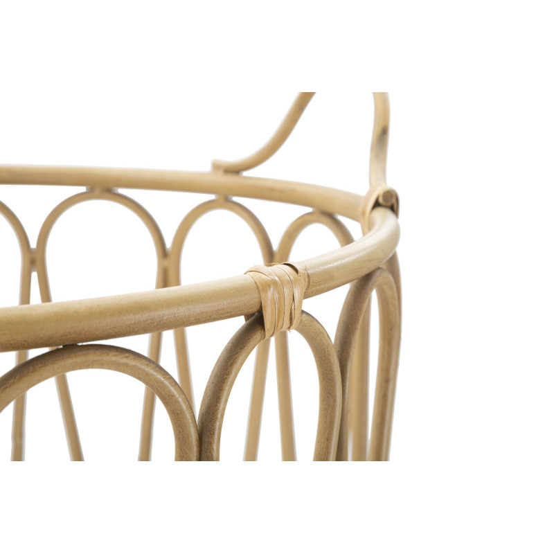 Grand Panier de rangement bohème 2 poignées Rotin Naturel Métal Panama 