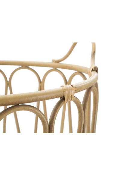 Grand Panier de rangement bohème 2 poignées Rotin Naturel Métal Panama 