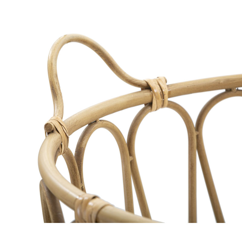 Grand Panier de rangement bohème 2 poignées Rotin Naturel Métal Panama 