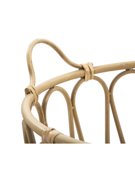 Grand Panier de rangement bohème 2 poignées Rotin Naturel Métal Panama 