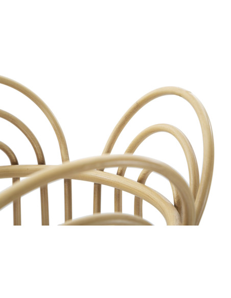 Grand Cache-pot bohème chic Rond Rotin Naturel Métal Panama 