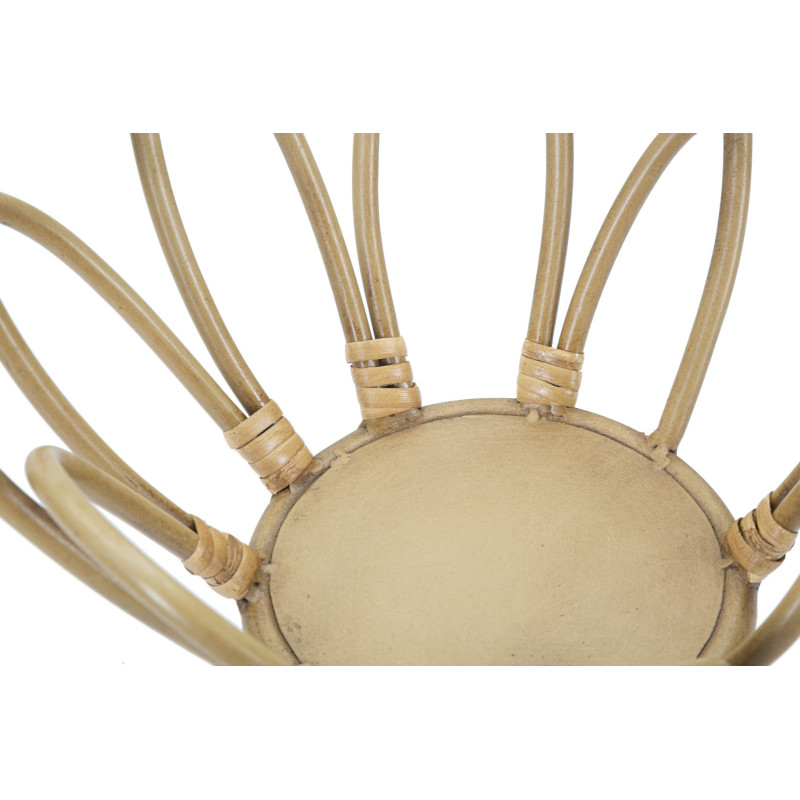 Table d'appoint bohème chic Ronde Rotin Naturel Métal Panama 28 cm 