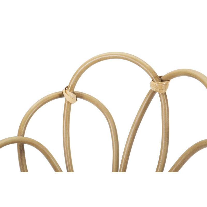 Table d'appoint bohème chic Ronde Rotin Naturel Métal Panama 28 cm 