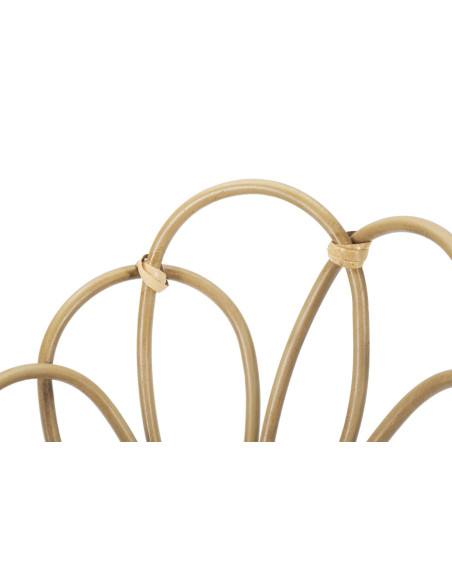 Table d'appoint bohème chic Ronde Rotin Naturel Métal Panama 28 cm 