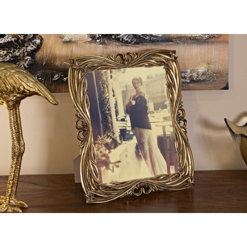 Grand Cadre photo design baroque pour photo 20x25 Résine Doré Barok 