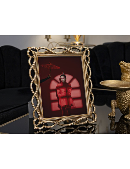 Grand Cadre photo design chic Vagues pour photo 20x25 Résine Doré Wave 