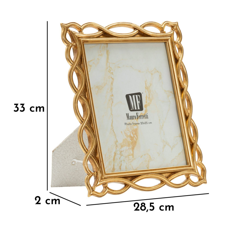 Grand Cadre photo design chic Vagues pour photo 20x25 Résine Doré Wave 