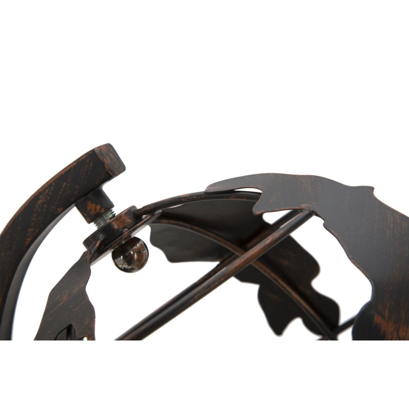 Lampe design industrielle chic Globe terrestre Métal Rouille World H 40 cm 