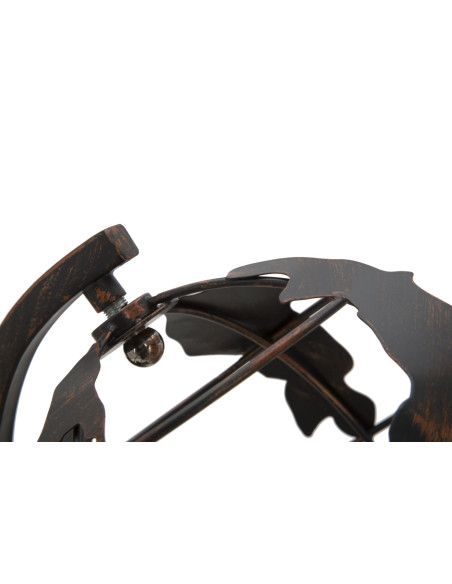 Lampe design industrielle chic Globe terrestre Métal Rouille World H 40 cm 