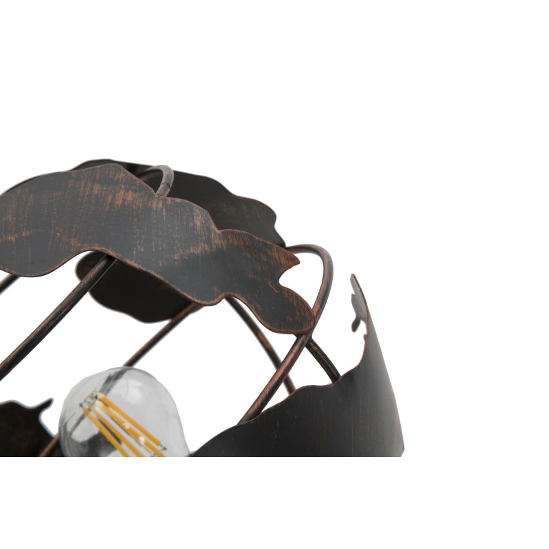 Lampe design industrielle chic Globe terrestre Métal Rouille World H 40 cm 