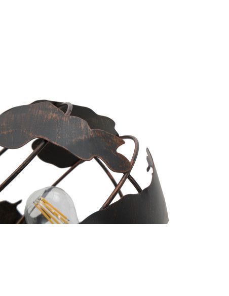 Lampe design industrielle chic Globe terrestre Métal Rouille World H 40 cm 