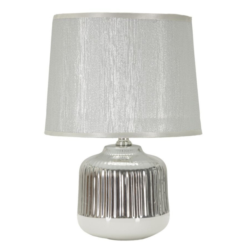 Lampe à poser design chic Céramique Argenté Argenté Tissu Métal Lucina H 29 cm 