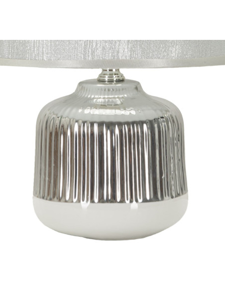 Lampe à poser design chic Céramique Argenté Argenté Tissu Métal Lucina H 29 cm 