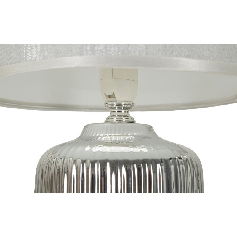 Lampe à poser design chic Céramique Argenté Argenté Tissu Métal Lucina H 29 cm 