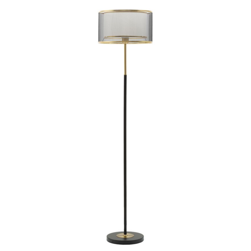 Grand Lampadaire sur pied design art déco Métal Doré Noir Tissu Levels H 153 cm 