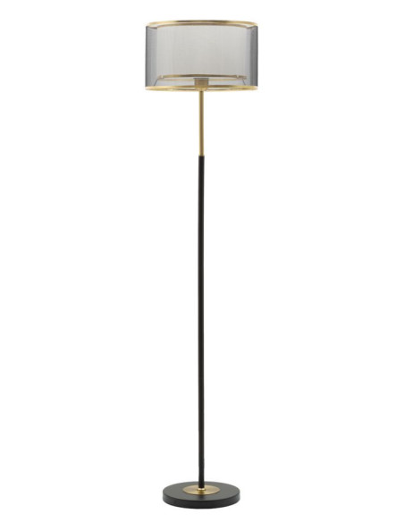 Grand Lampadaire sur pied design art déco Métal Doré Noir Tissu Levels H 153 cm 