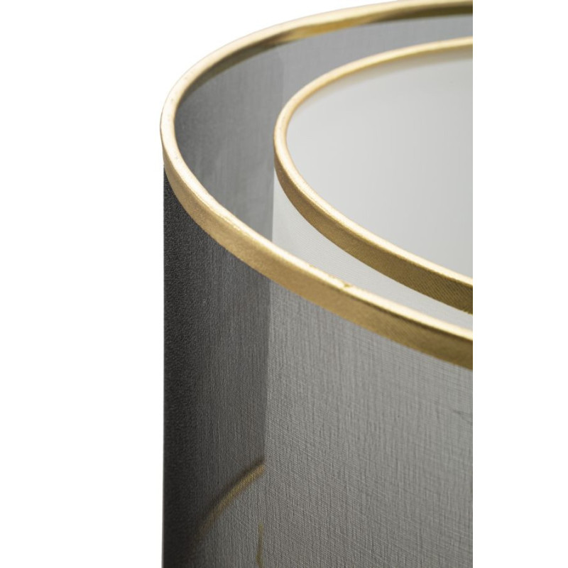 Grand Lampadaire sur pied design art déco Métal Doré Noir Tissu Levels H 153 cm 