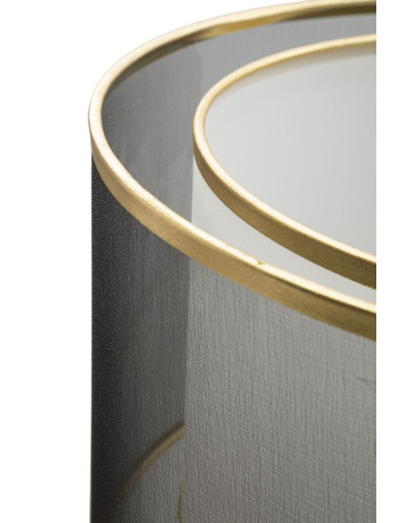 Grand Lampadaire sur pied design art déco Métal Doré Noir Tissu Levels H 153 cm 