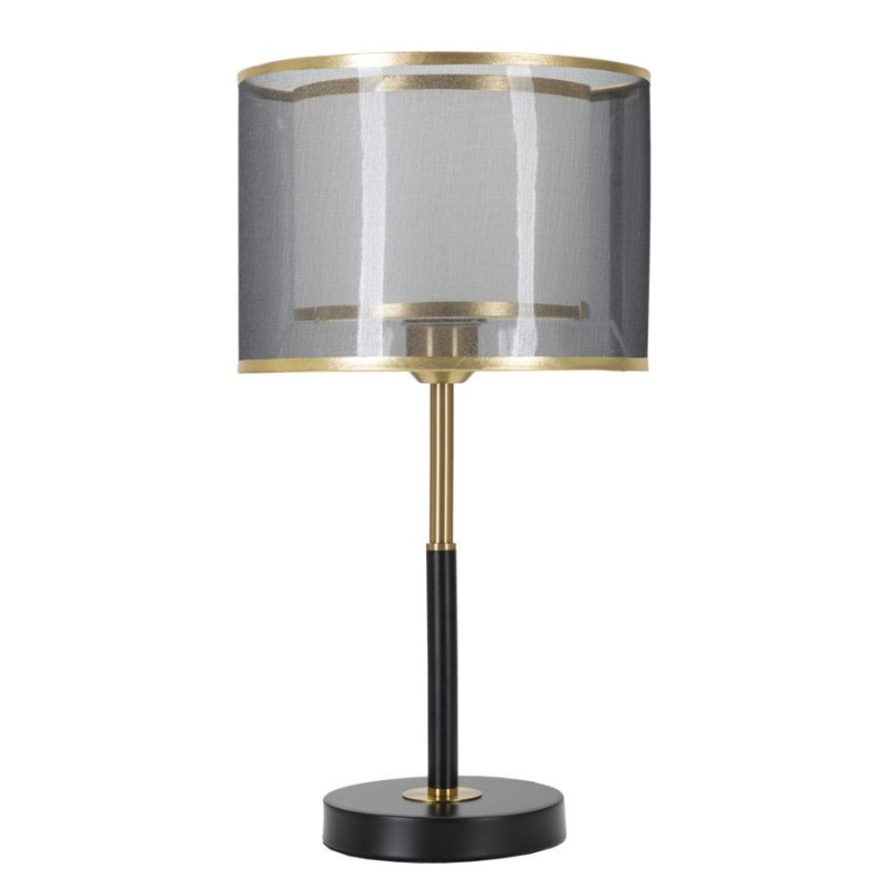 Lampe à poser design art déco Métal Doré Noir Tissu Levels H 48 cm 