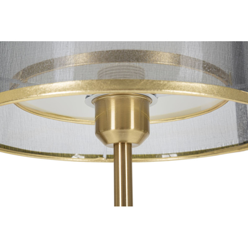 Lampe à poser design art déco Métal Doré Noir Tissu Levels H 48 cm 