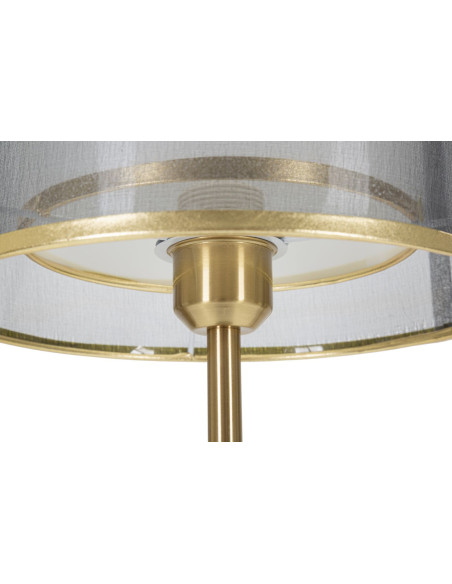 Lampe à poser design art déco Métal Doré Noir Tissu Levels H 48 cm 