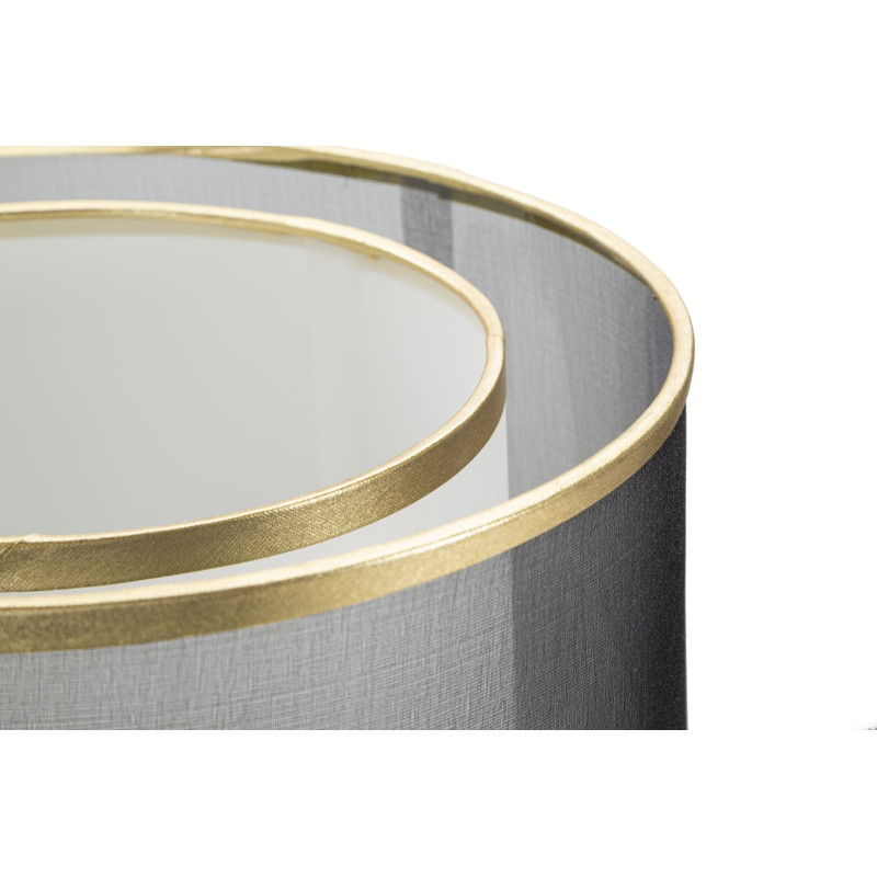 Lampe à poser design art déco Métal Doré Noir Tissu Levels H 48 cm 