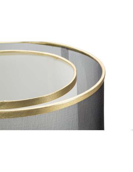 Lampe à poser design art déco Métal Doré Noir Tissu Levels H 48 cm 