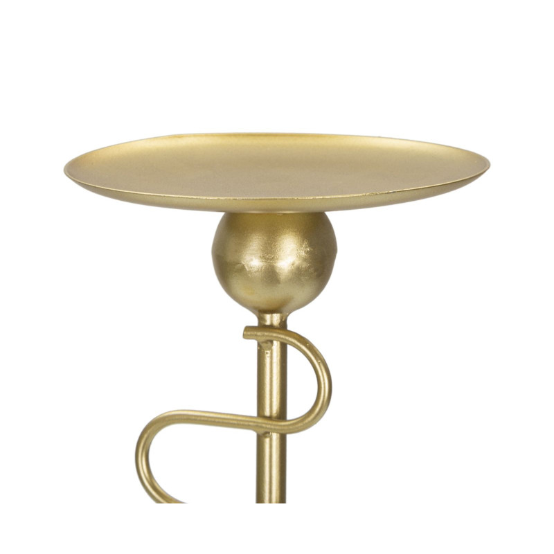 Lot de 2 Grands Bougeoirs design chic Métal Doré Alid 