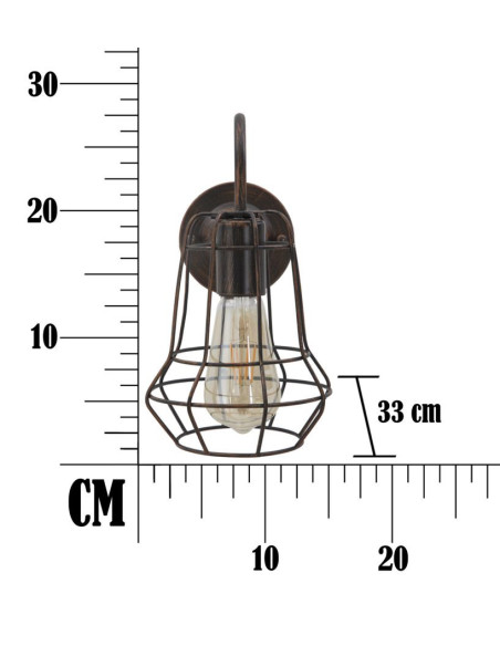 Applique murale design industrielle chic Métal Rouille Industry B 