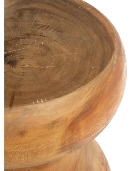 Tabouret original Rond en Bois de suar Naturel The Wayr 