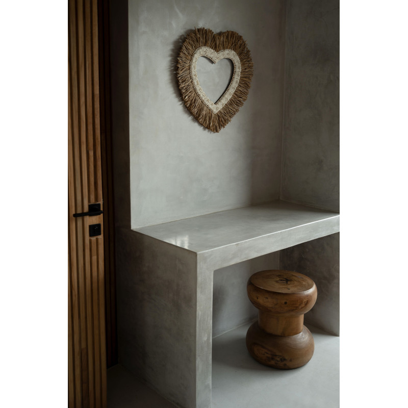 Tabouret original Rond en Bois de suar Naturel The Wayr 
