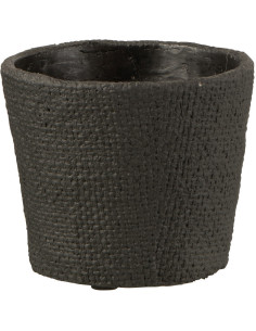 Cache-pot en Ciment Noir Salma Diamètre 12 cm - 1