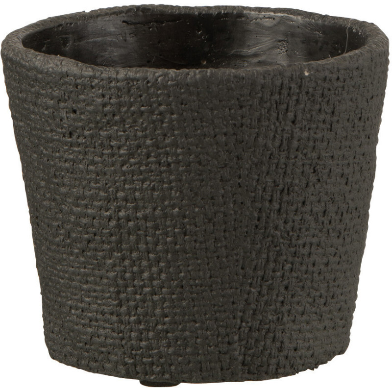 Cache-pot en Ciment Noir Salma Diamètre 12 cm - 1