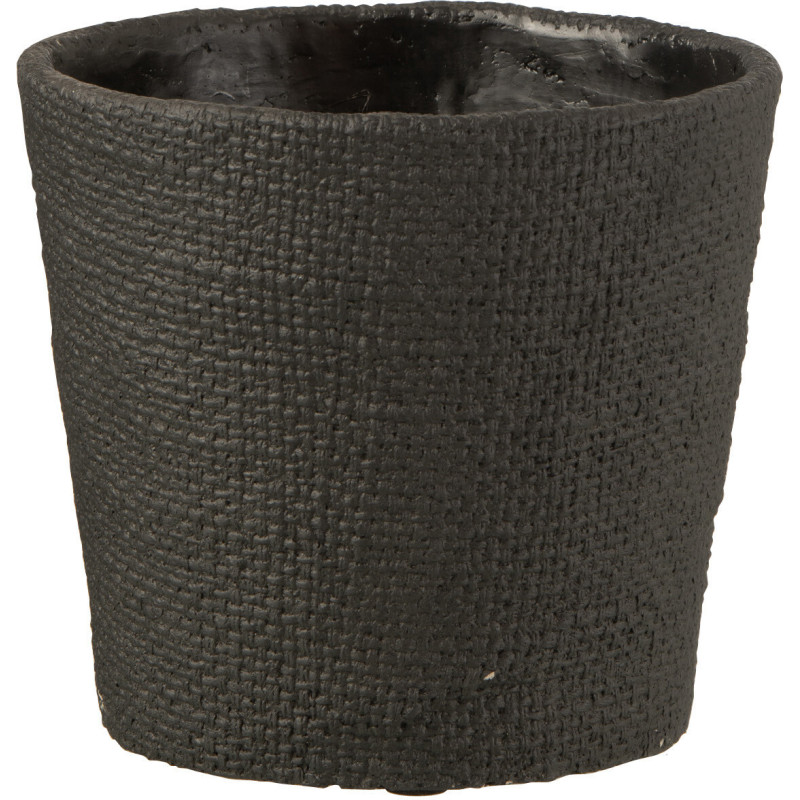 Cache-pot en Ciment Noir Salma Diamètre 16 cm - 1