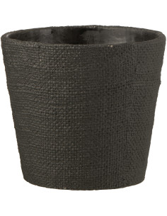 Cache-pot en Ciment Noir Salma Diamètre 19 cm - 1