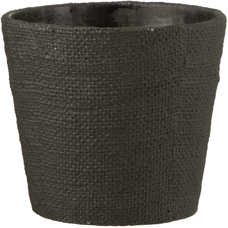 Cache-pot en Ciment Noir Salma Diamètre 19 cm - 1