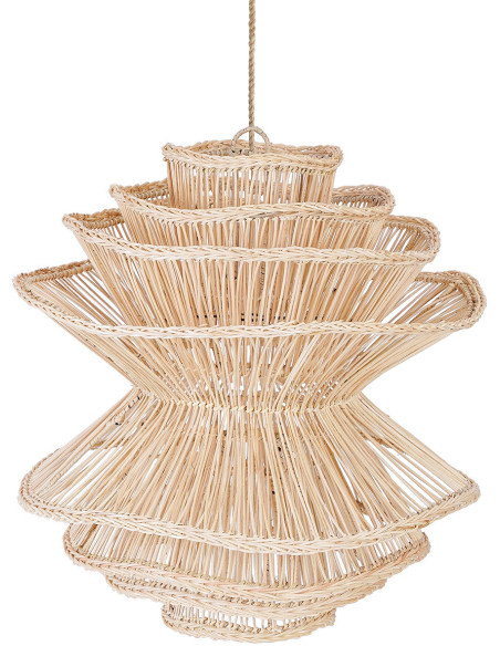 Abat jour original pour suspension 55 cm en Rotin Naturel The Shiitake 