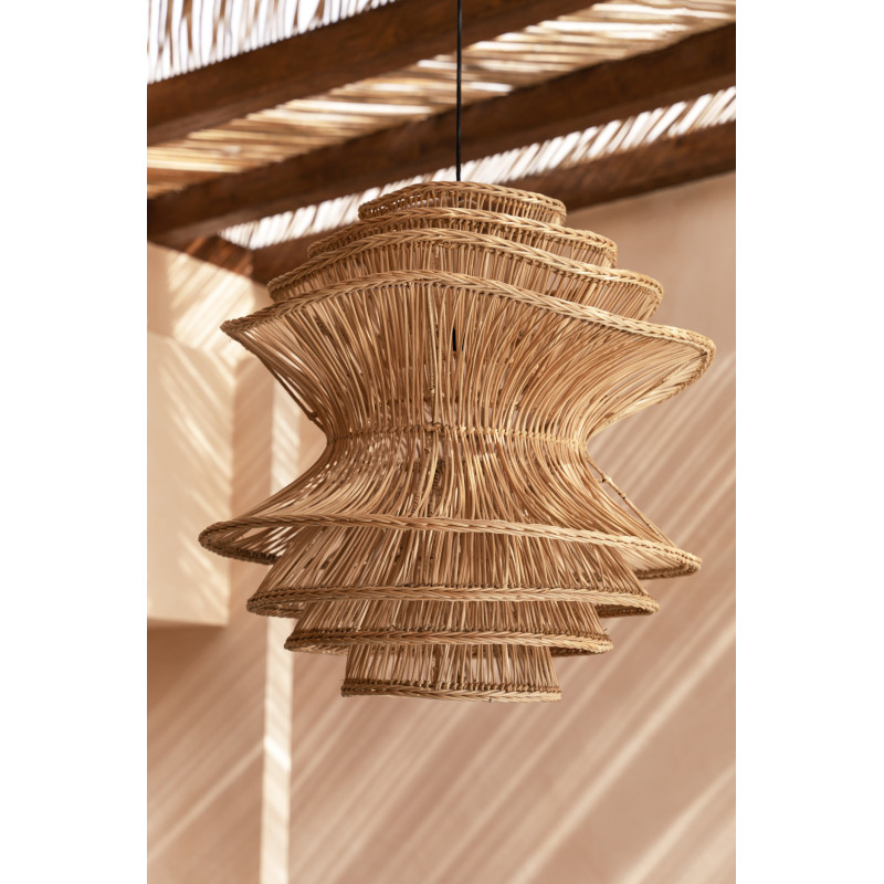 Abat jour original pour suspension 55 cm en Rotin Naturel The Shiitake 