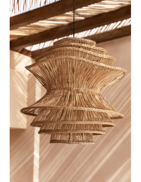 Abat jour original pour suspension 55 cm en Rotin Naturel The Shiitake 