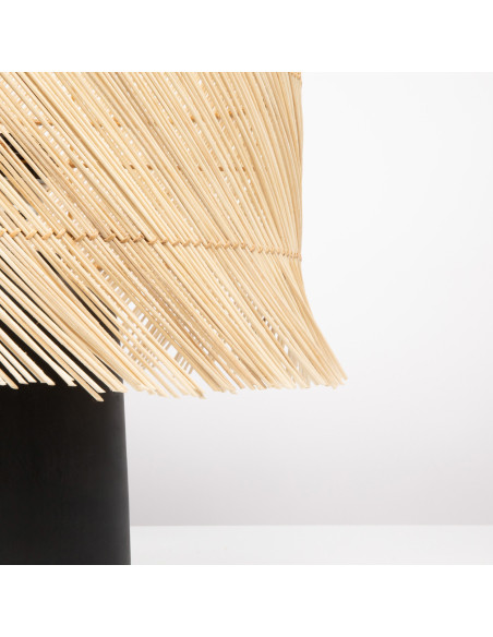 Lampe à poser Hauteur 55 cm Terre cuite Noir Rotin Naturel The Rattan 