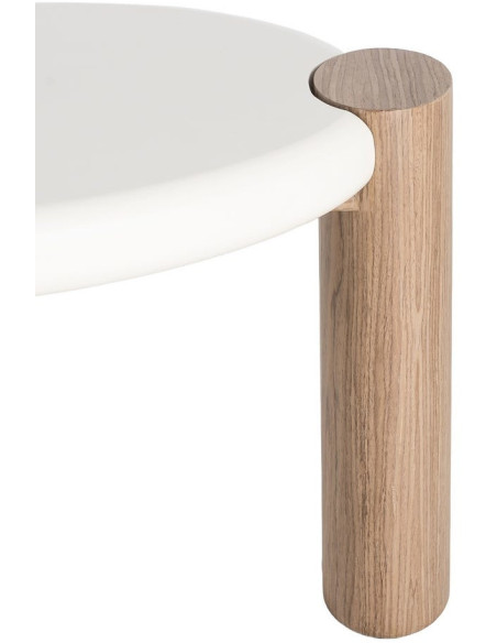 Table basse design Organique 125 cm Bois MDF Blanc Naturel Neonda
