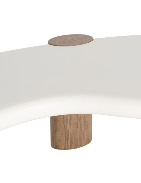 Table basse design Organique 125 cm Bois MDF Blanc Naturel Neonda