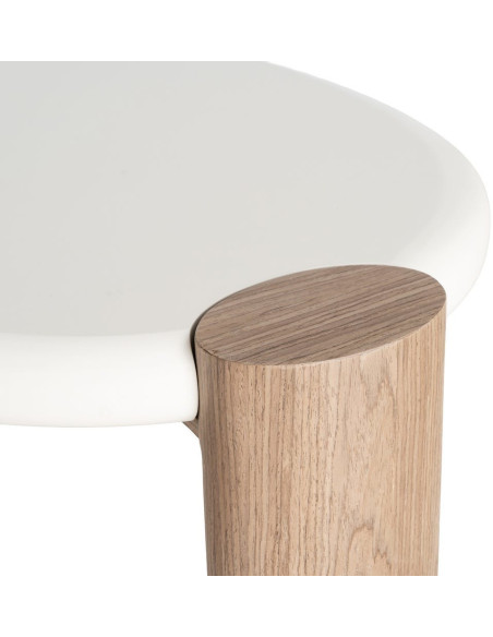 Table basse design Organique 125 cm Bois MDF Blanc Naturel Neonda