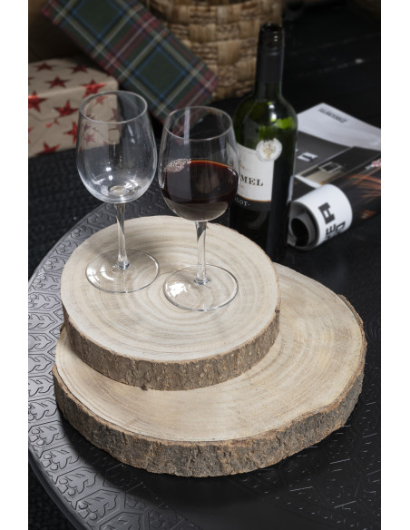 Plateau déco Rondin 25 cm Bois de paulownia Naturel Schijfje