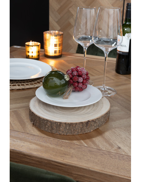 Plateau déco Rondin 25 cm Bois de paulownia Naturel Schijfje